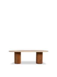 Barker and Stonehouse Panama Faux Stone 6 Seater Dining Table in Brown