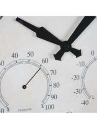 Libra Interiors Outdoor Clock With Temperature And Humid in Antique Black, Metal, Size 53x7x53 - thumbnail 4