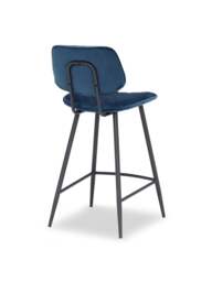 Barker and Stonehouse Archer Velvet Counter Stool in Blue - thumbnail 3