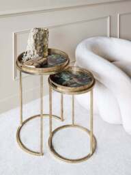 Libra Interiors Lounging Leopard (Set Of 2) Side Tray Tables in gold - thumbnail 3