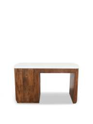 Barker and Stonehouse Tasso Mango Wood Desk With Marble Top in Brown - thumbnail 4