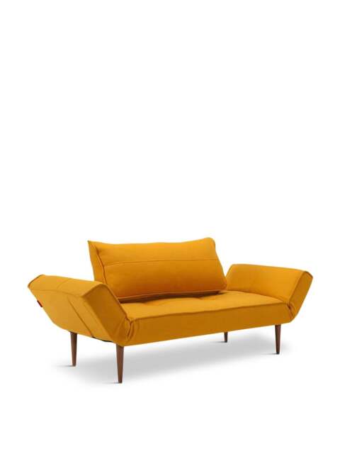 Heal's Tilt Sofa Bed Dessin Mustard in Yellow, Cotton/Polyester, Size 178x45x81