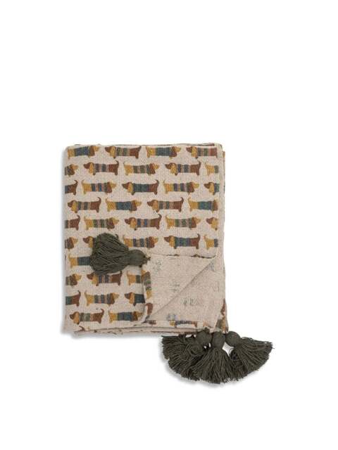 Bloomingville Charlie Throw, Recycled Cotton in Brown, Cotton/Polyester - image 1