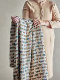 Bloomingville Charlie Throw, Recycled Cotton in Brown, Cotton/Polyester - thumbnail 4