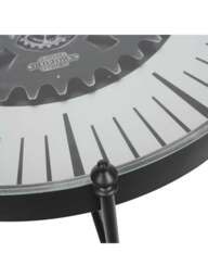 Libra Interiors Palladium Coffee Table Wall Clock With Moving Dials in Nickle Black, Size 100x100x51 - thumbnail 4