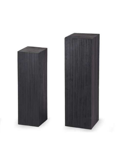 Libra Interiors Sienna Wooden Plinth Nested Set Of Two in black - image 1