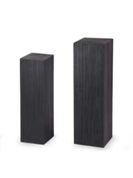 Libra Interiors Sienna Wooden Plinth Nested Set Of Two in black