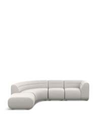 Heal's Lilli Left Hand Facing Curved Corner Sofa Chunky Boucle in Cream, Size 287x227x74 - thumbnail 1