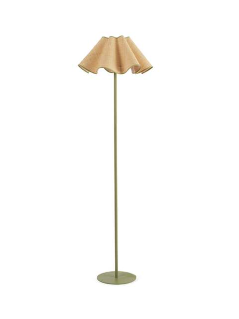 Heal's Raffia Floor Lamp Green in Natural/Green, Wood/Metal - image 1