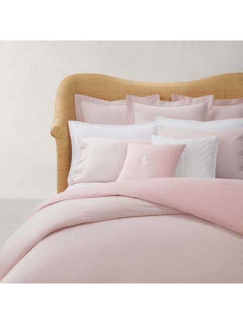 Ralph Lauren Home Oxford Duvet Cover Pink S&sk in Rosette, Cotton, Size Super King - image 1