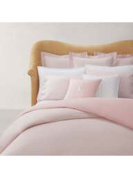 Ralph Lauren Home Oxford Duvet Cover Pink S&sk in Rosette, Cotton, Size Super King