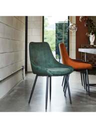 Barker and Stonehouse Emmett Cord Fabric Dining Chair in Green - thumbnail 2