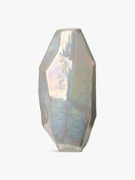 POLSPOTTEN Medium White Graphic Luster Vase