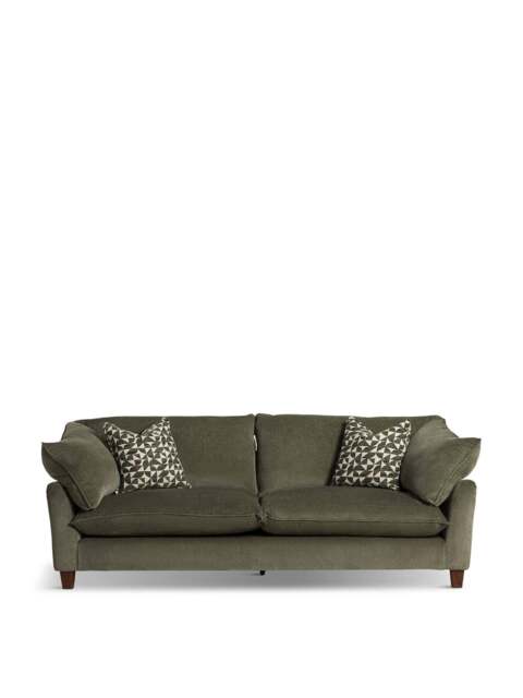 Barker and Stonehouse Orion Fabric Grand Sofa in Green, Size 4 Seater