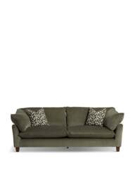 Barker and Stonehouse Orion Fabric Grand Sofa in Green, Size 4 Seater - thumbnail 1