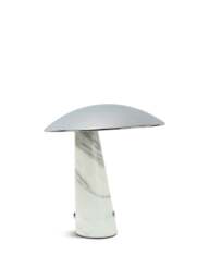Heal's Abri Led Portable Table Lamp /white Volakas Marble in Chrome, Wood/Metal
