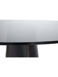 Heal's Totem Pedestal Dining Table Glass in Black, Size 120x120x75 - thumbnail 3