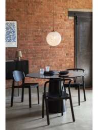 Heal's Totem Pedestal Dining Table Glass in Black, Size 120x120x75 - thumbnail 5