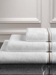 Fenwick at Home Claygate Bath Truffle in White/Truffle, Cotton, Size Sheet - thumbnail 2