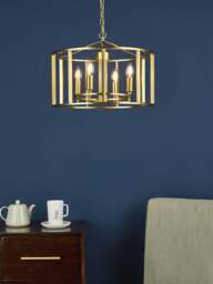 Dar Lighting Myka 4 Light Pendant in Polished Chrome - thumbnail 3