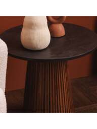 Barker and Stonehouse Trinidad Reclaimed Teak Wood Small Round Coffee Table in Brown - thumbnail 2