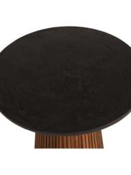 Barker and Stonehouse Trinidad Reclaimed Teak Wood Small Round Coffee Table in Brown - thumbnail 5