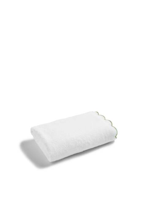 Christy Scallop Edge Towel Green in Matcha, Cotton, Size Bath