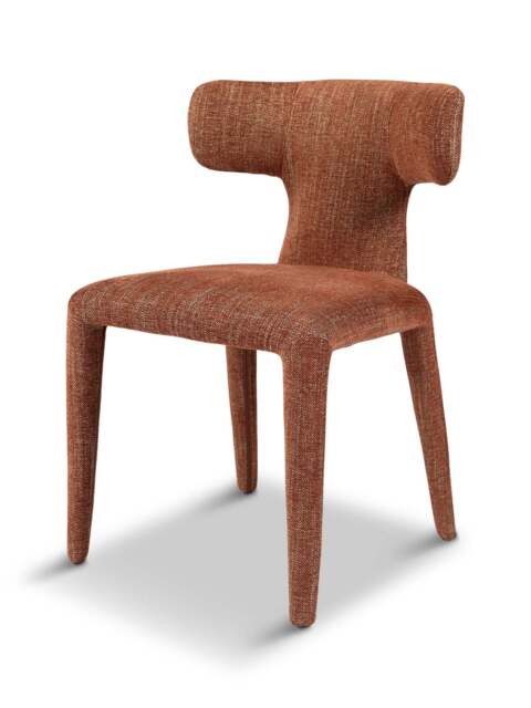 Libra Interiors Pair Of Milo Upholstered Dining Chairs In in Brown, Wood/Metal - image 1