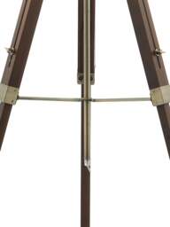 Dar Lighting Easel Tripod Floor Lamp Base in Dark Wood, Cotton/Linen - thumbnail 2