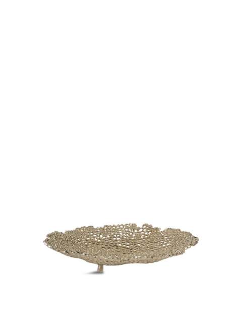 Libra Interiors Miel Cast Aluminium Platter in Gold, Size 7x39x38 - image 1