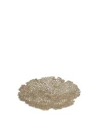 Libra Interiors Miel Cast Aluminium Platter in Gold, Size 7x39x38 - thumbnail 3