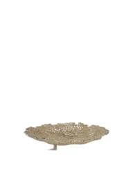 Libra Interiors Miel Cast Aluminium Platter in Gold, Size 7x39x38