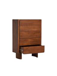 Barker and Stonehouse Zerina Walnut 5 Drawer Chest in Brown - thumbnail 2