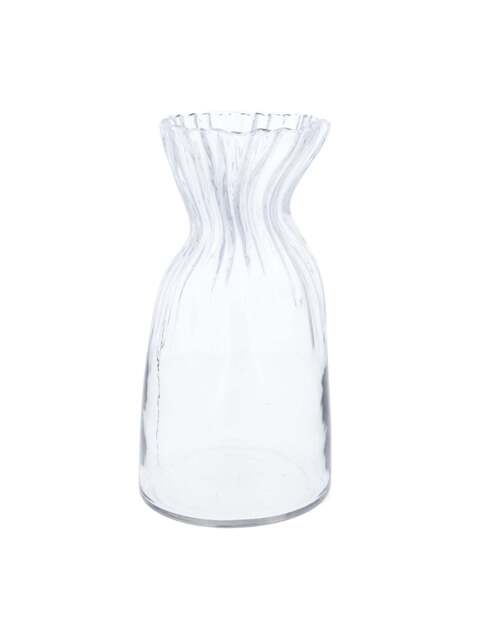 Gisela Graham Glass Scrunch Vase Large in Clear