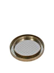 Libra Interiors en Scallop (Set Of 2) Trays in Gold, Size One - thumbnail 2