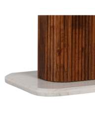 Barker and Stonehouse Tasso Marble Dining Table With Mango Wood Base in White - thumbnail 3