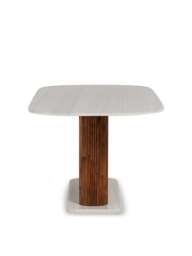 Barker and Stonehouse Tasso Marble Dining Table With Mango Wood Base in White - thumbnail 2