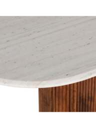 Barker and Stonehouse Tasso Marble Dining Table With Mango Wood Base in White - thumbnail 4