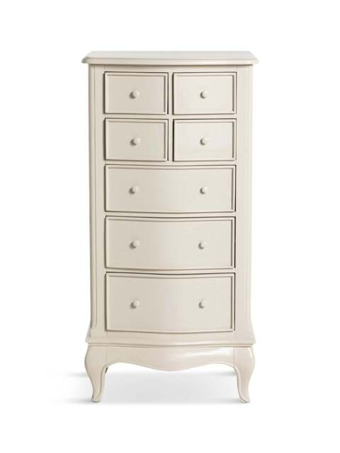 Barker and Stonehouse Calista Off Wooden Tall Narrow 7 Drawer Chest in White - image 1