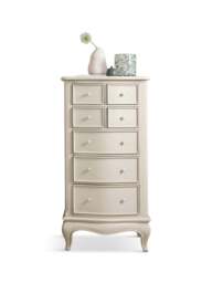 Barker and Stonehouse Calista Off Wooden Tall Narrow 7 Drawer Chest in White - thumbnail 3