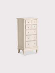 Barker and Stonehouse Calista Off Wooden Tall Narrow 7 Drawer Chest in White - thumbnail 2