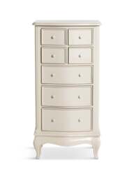 Barker and Stonehouse Calista Off Wooden Tall Narrow 7 Drawer Chest in White