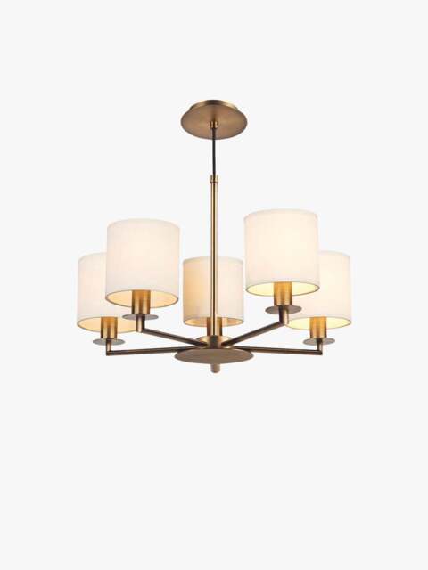 Dar Lighting Tyler Dual Mount 5 Light Pendant - Base Only in Antique Bronze - image 1