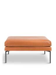 Heal's Matera Ottoman Daino Treacle in Brown, Leather, Size 90x60x45