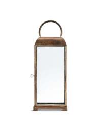 Nkuku Kaso Lantern Aged Antique Small in Brass