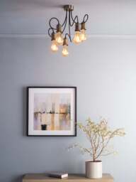 Dar Lighting Alzbet 5 Light Pendant in Antique Brass - thumbnail 4