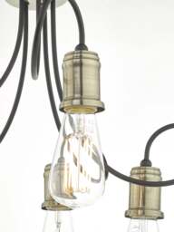 Dar Lighting Alzbet 5 Light Pendant in Antique Brass - thumbnail 2