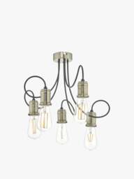 Dar Lighting Alzbet 5 Light Pendant in Antique Brass