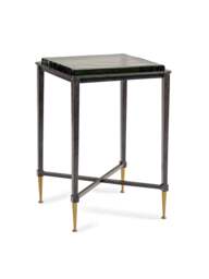 Libra Interiors Stella Square Glass Side Table in Gilded Oak Wood - thumbnail 3