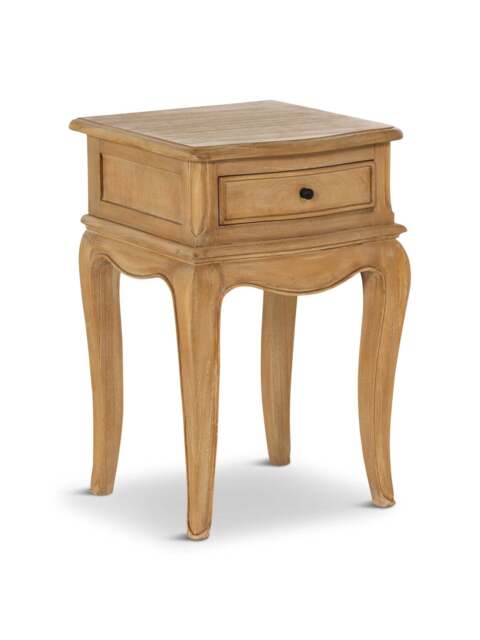 Barker and Stonehouse Cecile Light Wooden French Style 1 Drawer Bedside Table in Neutral - image 1